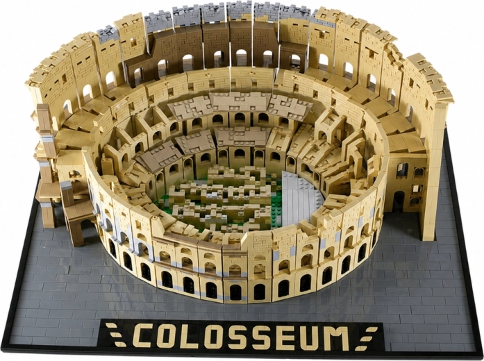 Monumentális Colosseum-modell kiállító talapzaton