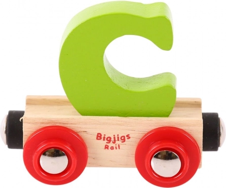 Bigjigs Rail fa kocsija C betűvel