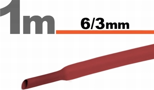 Piros zsugorcső 6/3 mm