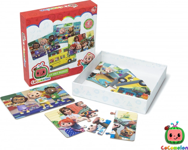 CoComelon gyerek puzzle – 4 kép, egyenként 6 darabbal