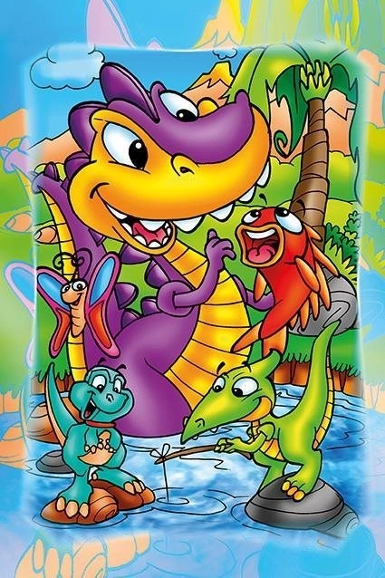 Fából készült puzzle – dinoszauruszok horgásznak, 16 darab