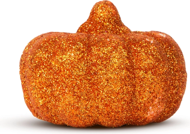 Halloween-i csillámos tökdekoráció 5,2 cm, 4 db