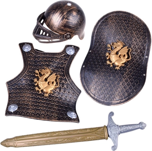 Lovagi páncél + sisak, pajzs, kard ZA0666