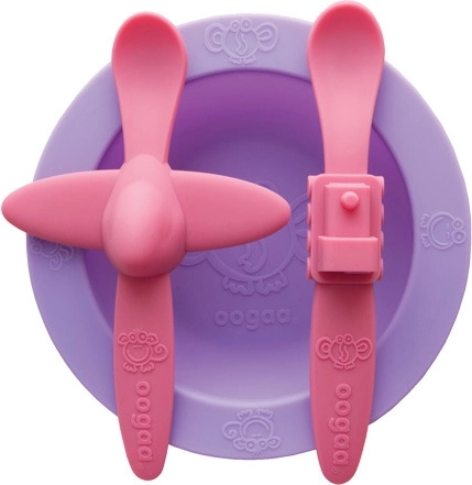Oogaa gyermek étkészlet lila-rózsaszín