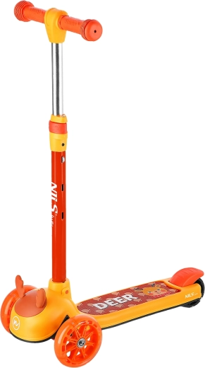 NILS Fun Deer gyerek háromkerekű roller LED kerekekkel
