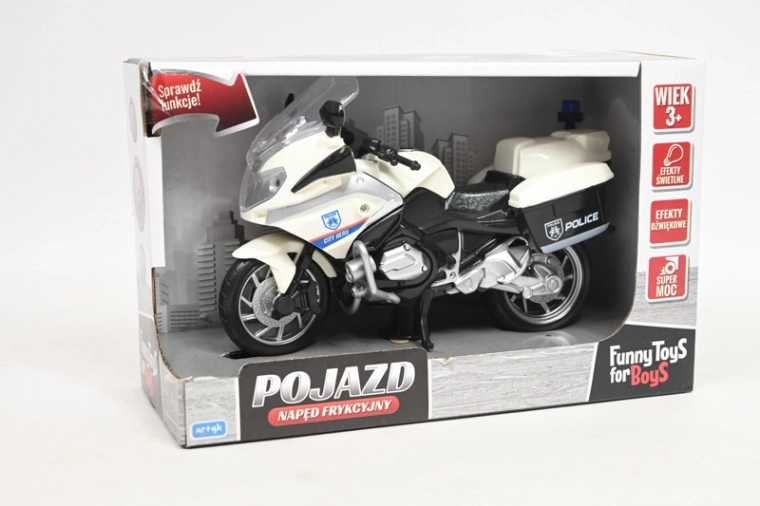 Rendőrmotor súrlódásos meghajtással, fénnyel és hanggal