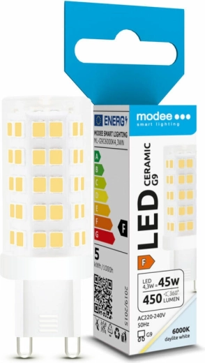 LED izzó G9 4,3 W kerámia, hideg fehér 6000 K – Modee Lighting