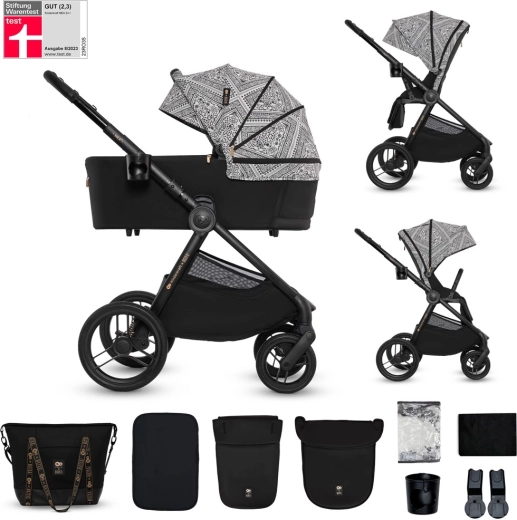 KINDERKRAFT Nea 2 2az1-ben kombinált babakocsi Lunar Black Bizuu