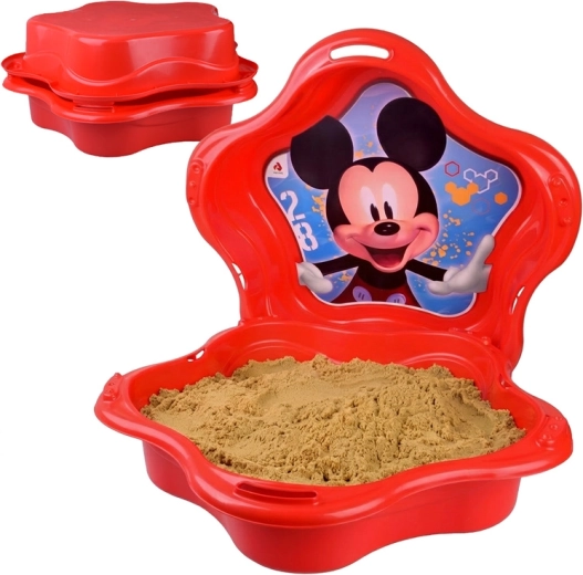 műanyag kagyló homokozó 2 az 1-ben MICKEY MOUSE mintával – zárható, medenceként is használható