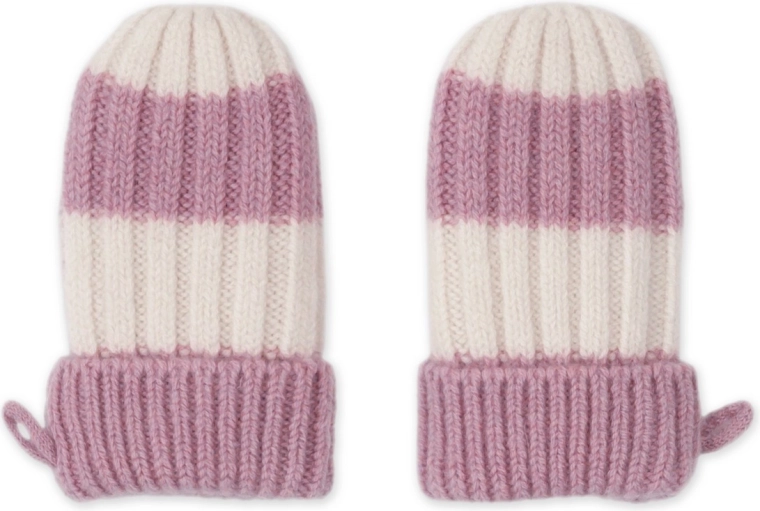 Lodger merinó kesztyű stripe mauve 0–12 hónapos