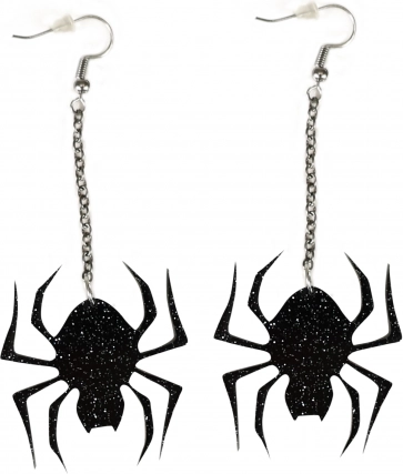 Lógó fülbevalók pókkal Halloweenra és boszorkányok számára