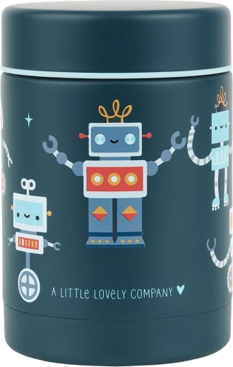 A Little Lovely Company szigetelt rozsdamentes acél ételtároló doboz robotok 300 ml