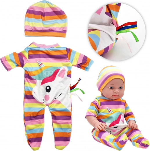 Woopie királyi unikornis babaruha szett – body és sapka 43–46 cm