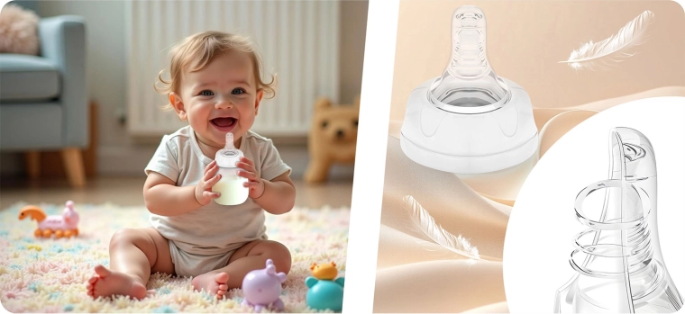 Dinamikus szilikon cumi a természetes szopizáshoz