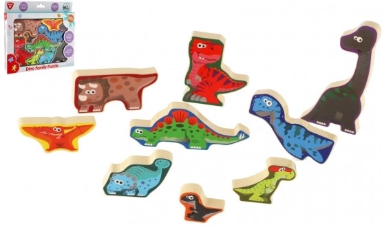 Fa táblás puzzle safari állatokkal 20 × 14 cm – Dinoszauruszok