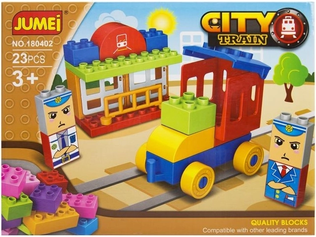 Jumei City vonat építőjáték 23 darab, 26 × 19 cm – 1 db