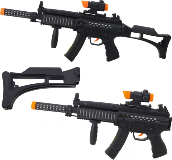 Gyerek géppisztoly fényekkel és hangokkal 62 cm – fekete