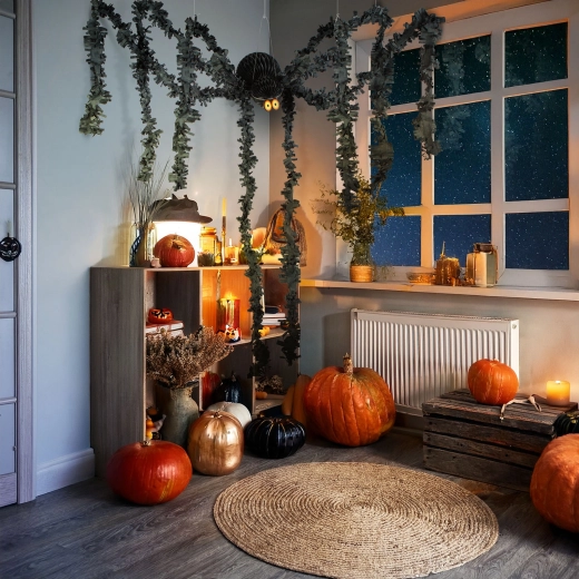 Halloween-dekoráció – fekete papírpók