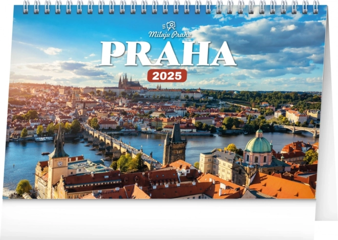 Asztali naptár Prága – Szeretem Prágát 2025, 23,1 × 14,5 cm