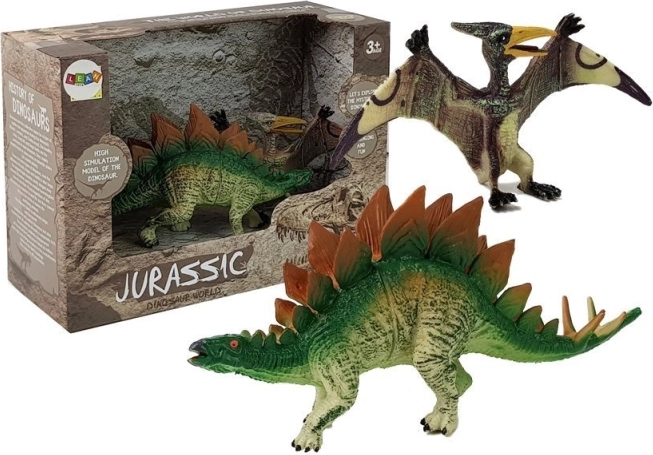 Dínó játék készlet Stegosaurus és Pteranodon