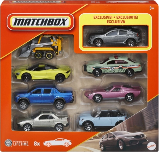MATCHBOX 1:64 – 8 darabos kisautó-szett (mix)
