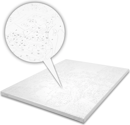 Előrenyomtatott, számozott vászon az egyszerű iránymutatáshoz