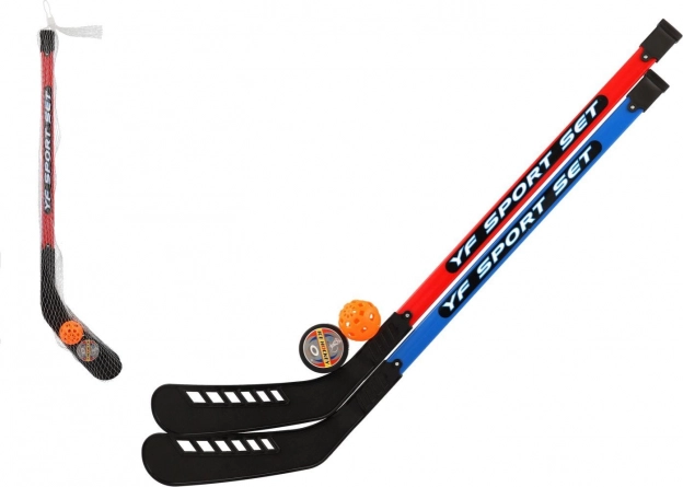 Hokibotok készlet teremhokihoz floorball labdával és koronggal