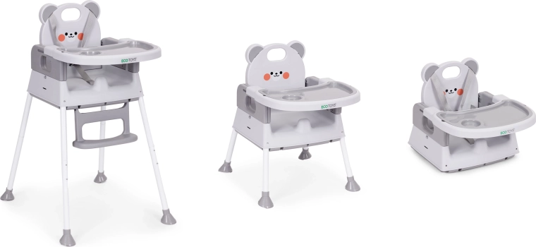 3 az 1-ben: magas szék, alacsony szék és székre rögzíthető ülés