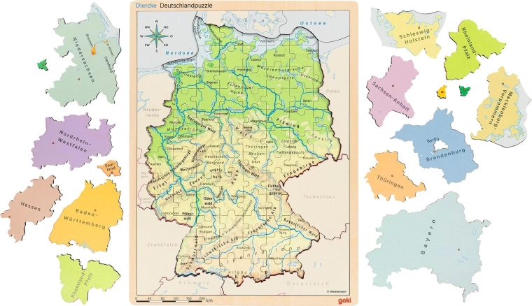 Goki oktató fa puzzle Németország