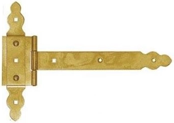 Díszes kapupánt 250 × 215 × 35 mm, sárgán horganyzott acél