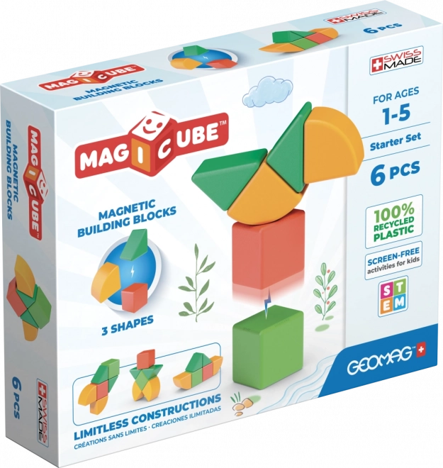 Geomag Magicube Shapes – mágneses építőkészlet a legkisebbeknek, 6 darab