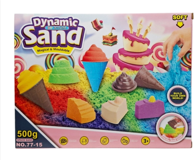 Kinetikus homok 500 g desszertformákkal