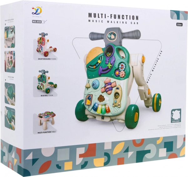 Interaktív gyermekjáték 5 az 1-ben – járássegítő, futóbicikli, roller, aktivitási asztal és szenzoros panel (18+ hónap)