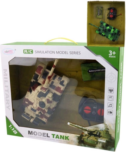 RC távirányítós tank 27 MHz-cel, fénnyel és hanggal 1:18