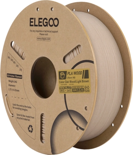 Elegoo PLA fa szálas filament – világos tölgy