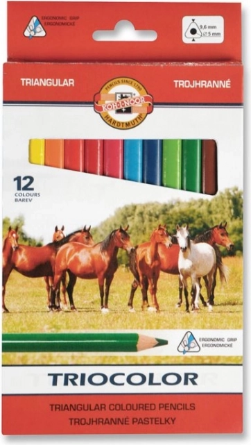 TRIOCOLOR háromszögletű színes ceruzák, 12 db