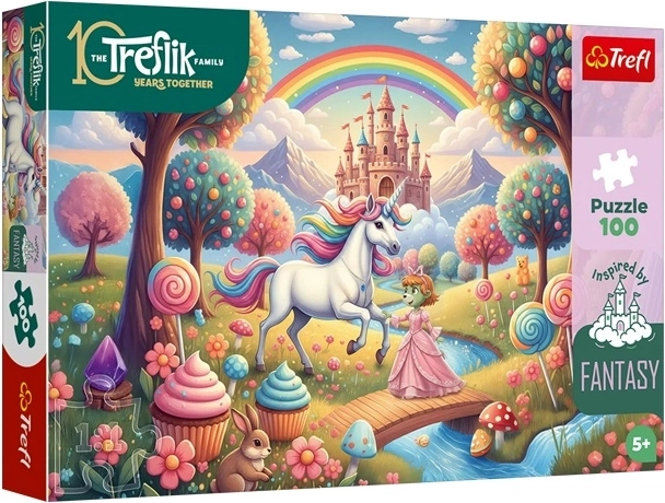 Puzzle Inspired By Fantasy – Egyszarvú az édes fantáziában, 100 darabos