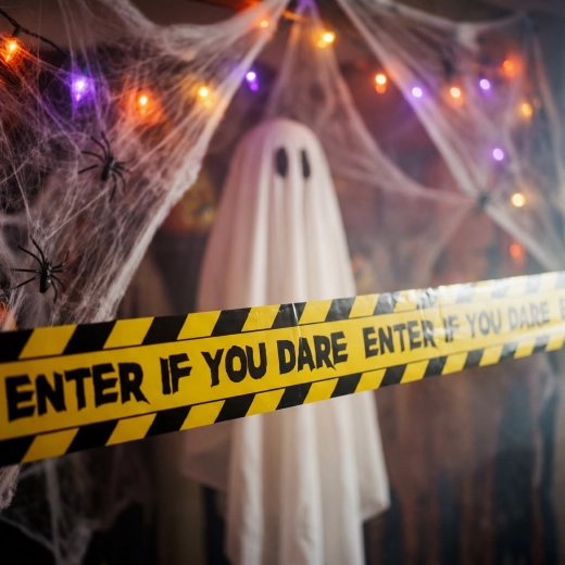 Halloween figyelmeztető dekorációs szalag 3 × 6 m