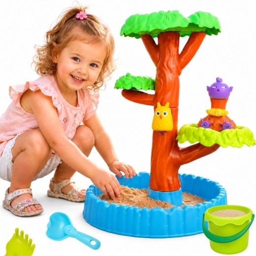 WOOPIE Happy Tree vízasztal és homokozó 2 az 1-ben, 8 kiegészítővel