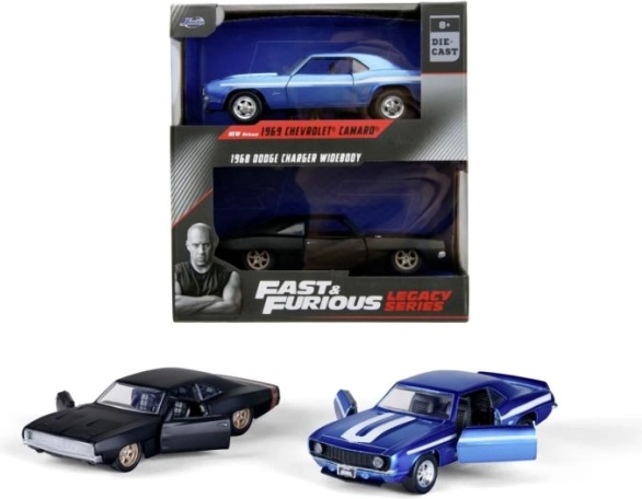 Halálos iramban – duopack Chevrolet Camaro 1969 és Dodge Charger Wide Body 1968 1:32