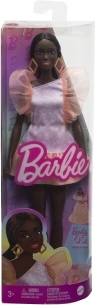 barbie modell – baba rózsaszín, puffos ujjú ruhában