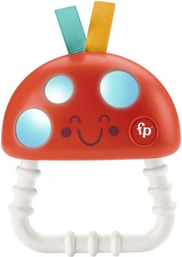 Fisher-Price rágóka és csörgő Gomba, világító szilikon 2 az 1-ben