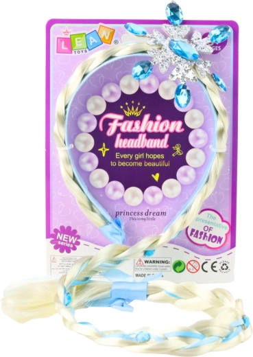 Hosszú copf kék szalaggal