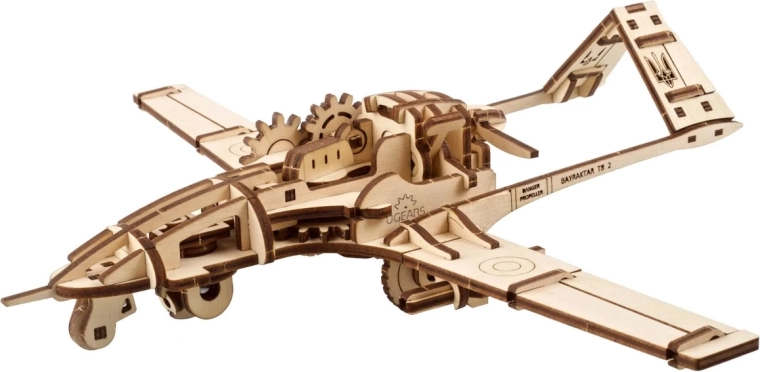Ugears 3D fa mechanikus puzzle harci drón Bayraktar TB2