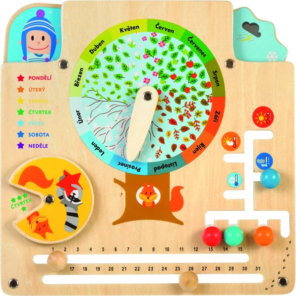 Lucy & Leo fa természetkalendárium – oktató Montessori játéktábla