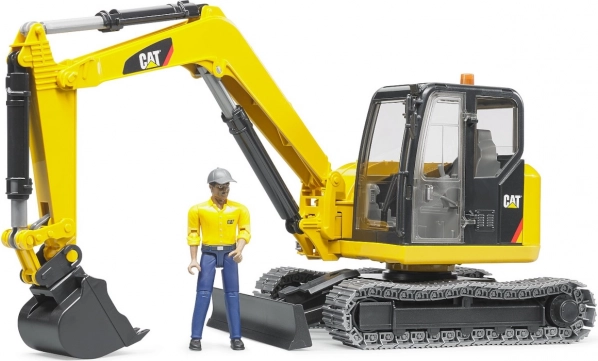 Bruder CAT minikotró munkásfigurával 1:16