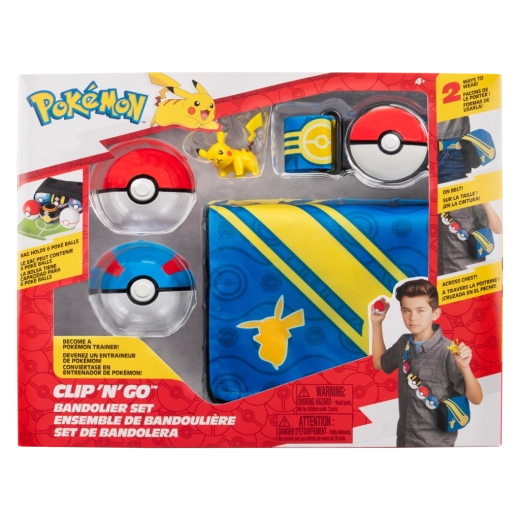 Pokémon Clip ‘N’ Go edzőkészlet Pikachuval – öv, 2 Pokélabda és tok