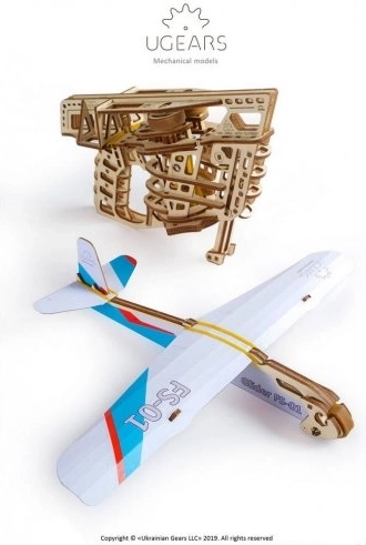 Ugears 3D fa mechanikus kirakó kilövős repülőgép