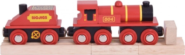 Bigjigs Rail piros mozdony vagonnal