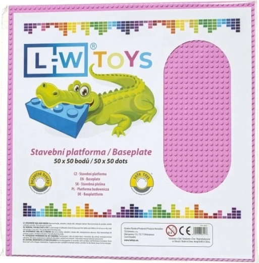 Építőalap 50 × 50 pötty rózsaszín